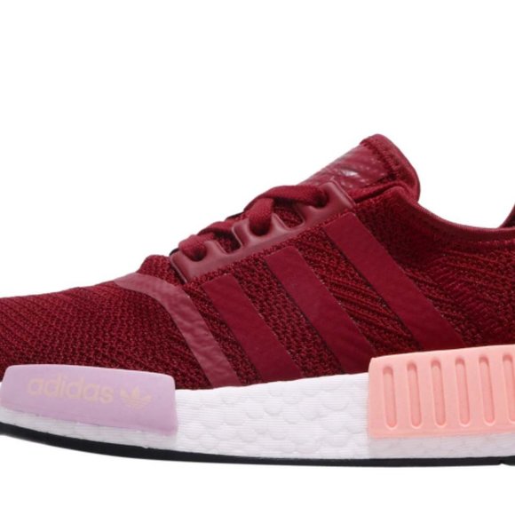 ADIDAS NMD R1 Collegiate Burgundy & Clear Orange - Picture 2 of 3